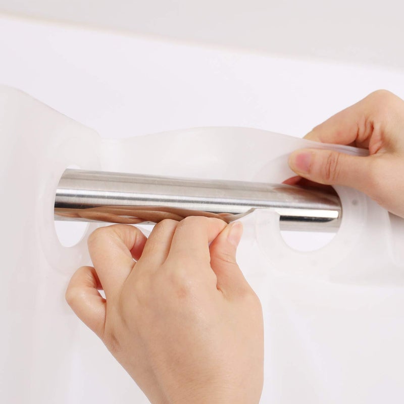 River Dream Hotel Grade No Hooks Needed Waterproof Shower Curtain or Liner,Frost (PEVA, 71" x 74") - Image 2